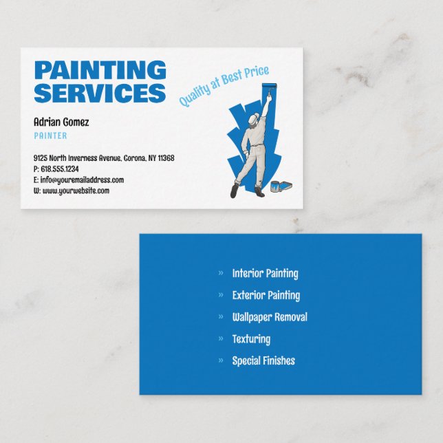 Visite Services de peinture | Peintre au travail Carte de (Devant / Derrière)