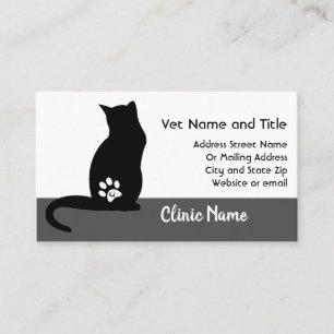 Visite Silhouette vétérinaire de chat de carte de visit