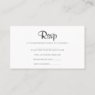 Visite Simple carte rsvp de mariage rustique