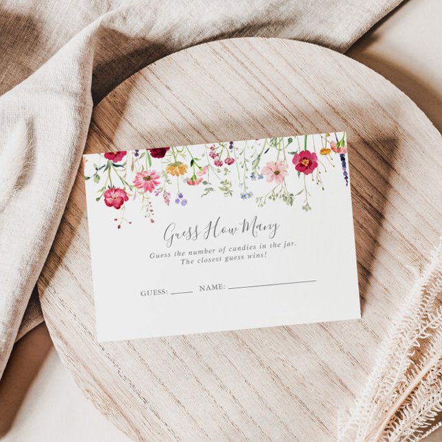 Visite Simple Fleur sauvage Devinez Combien De Carte De J (Créateur téléchargé)