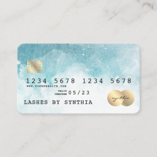 Visite Style de carte de crédit Blue Sky Watercolor
