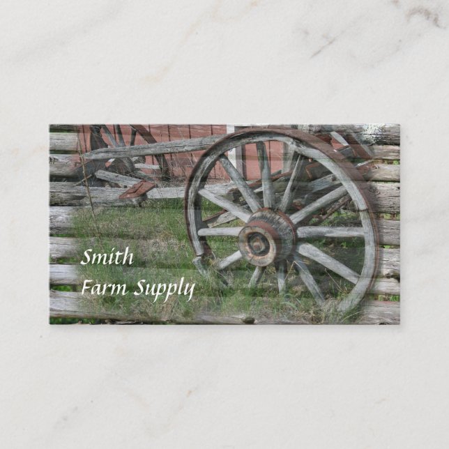 Visite Style occidental Rustique Wagon Wheel Carte de vis (Devant)