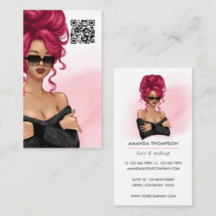 Visite Styliste des cheveux Boss Lady Code QR Carte de vi