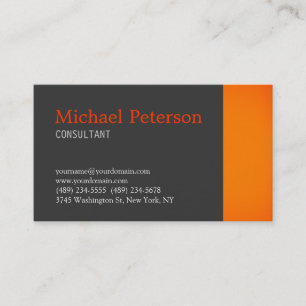Visite Tendance Grey Orange Moderne Consultant Carte de v