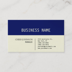 Visite Trendy Dark Blue Beige Charm Manager Carte de visi