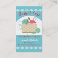 Tricot crochet boule de fils panier carte de visit