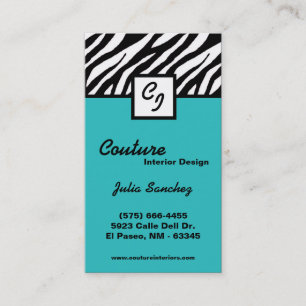 Visite Turquoise Zebra Imprimer Personnaliser le Carte de