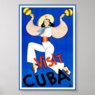 Visite vintage Cuba Travel Classic Poster Art