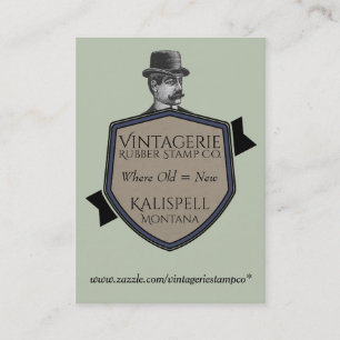 Visite Vintagerie Cachet en caoutchouc Co. Carte de visit