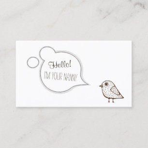 Visite Voix Cloud Tweet Bird Babysitting Carte de garde d