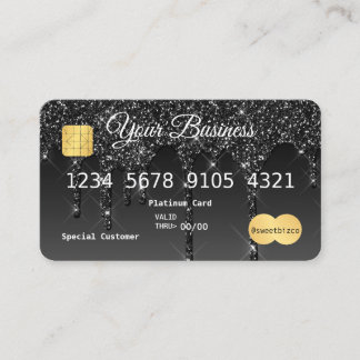 Visite Votre carte de crédit à Parties scintillant noire