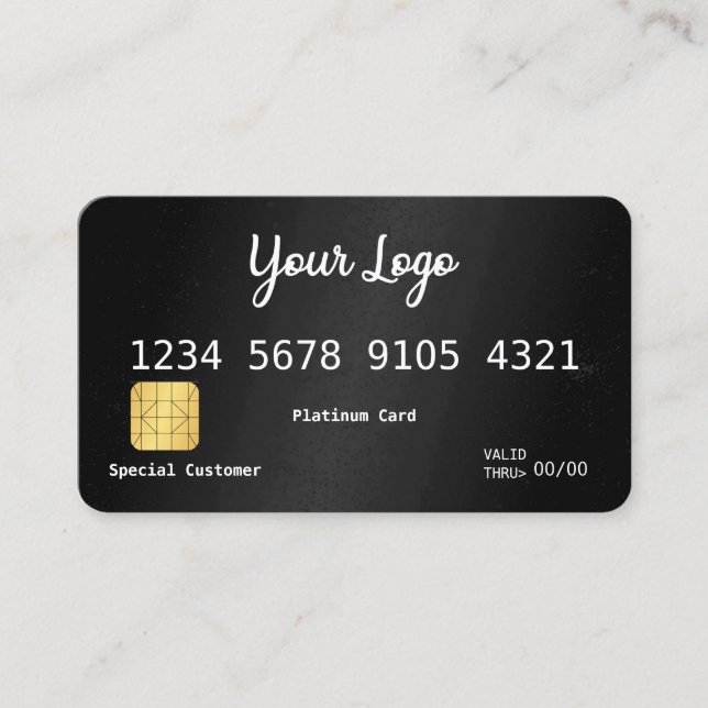 Visite Votre carte de crédit Logo Black Confetti (Devant)