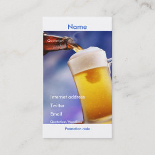 Visite Votre carte promotionnelle de bière