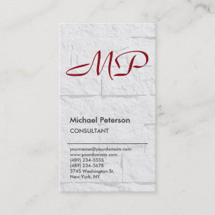 Visite Wall Design Red Park Avenue Monogram Carte de visi