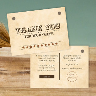 Visite Western brown logo affaires carte de remerciements