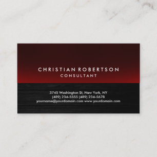 Visite Wood Effet Grey Red Cute Consultant Carte de visit