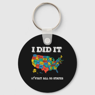 Visited All 50 States Keychain