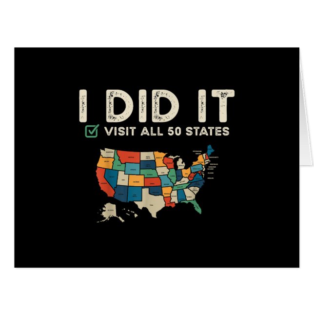Visited All 50 US States - USA Map Travel - Visit  (Front Horizontal)