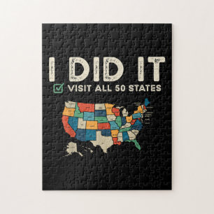 Visited All 50 US States - USA Map Travel - Visit Jigsaw Puzzle
