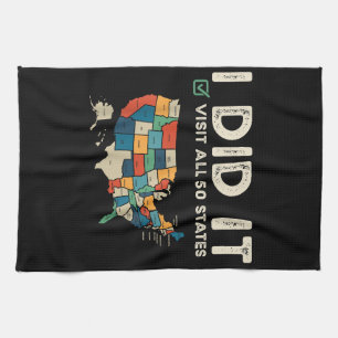 Visited All 50 US States - USA Map Travel - Visit Kitchen Towel