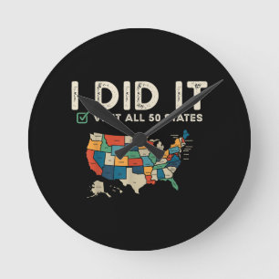 Visited All 50 US States - USA Map Travel - Visit  Round Clock