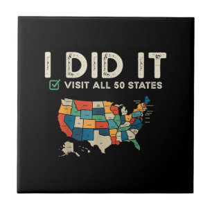 Visited All 50 US States - USA Map Travel - Visit Tile