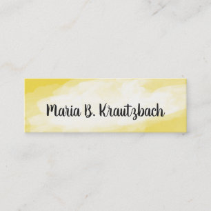 Visitenkarte fein Wasserfarben gelb Mini Business Card