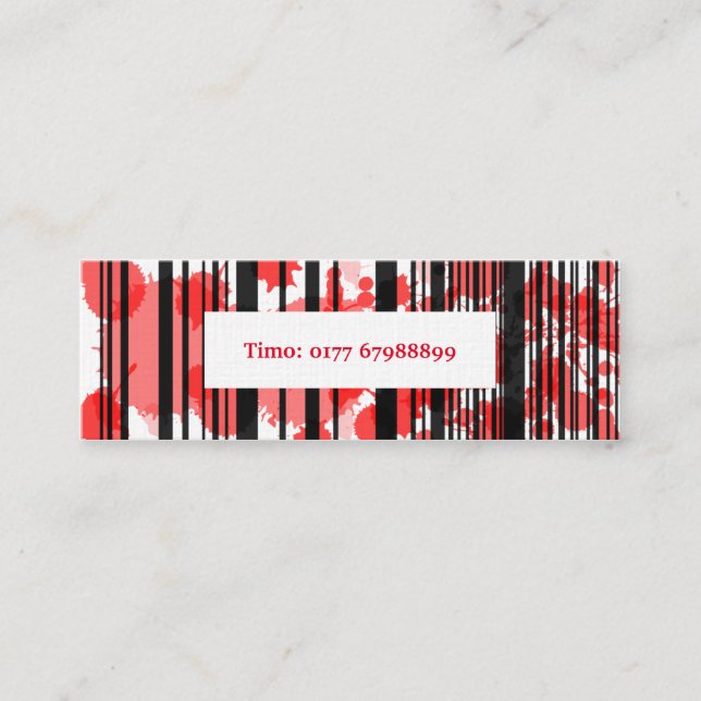 Visitenkarte Mini rot schwarz Business Card (Front)