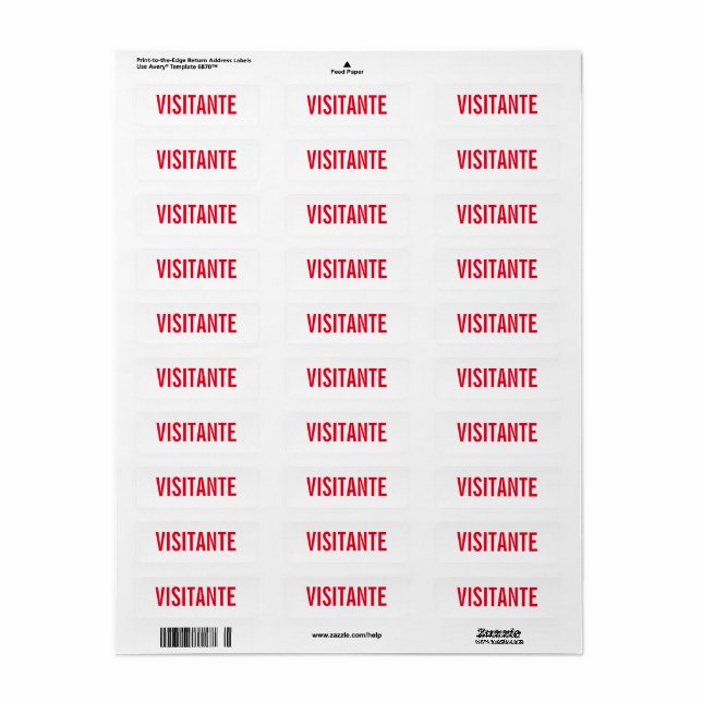 VISITEUR (Feuille entière)