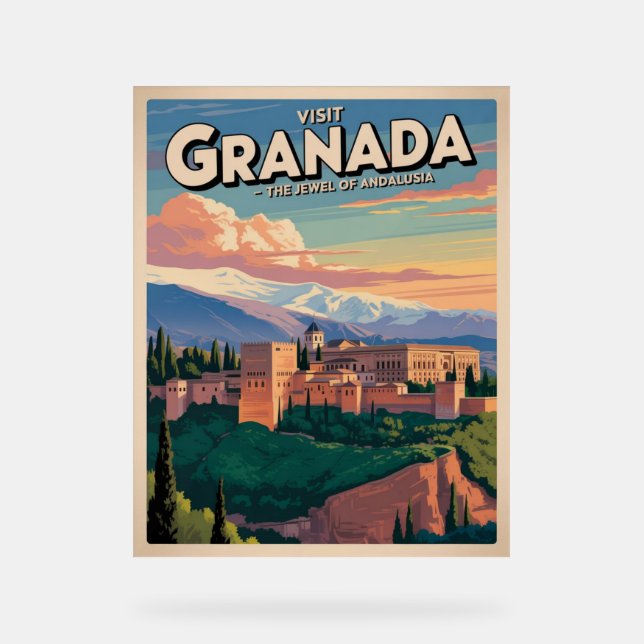 Visitez Granada Vintage voyage Art (Recto)