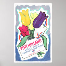 Visitez Holland vintage travel Poster