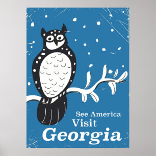 Visitez la Géorgie États-Unis Affiche vintage de h
