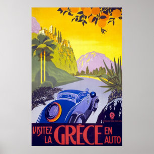 Visitez La Grece En Auto Greece Poster