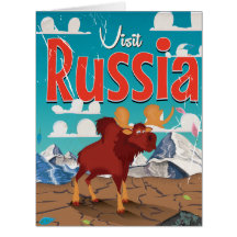 Visitez l'affiche vintage de dessin animé de Russi
