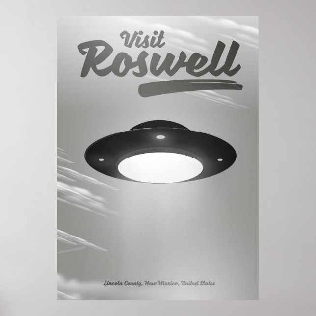 Visitez le poster vintage Roswell UFO (Devant)