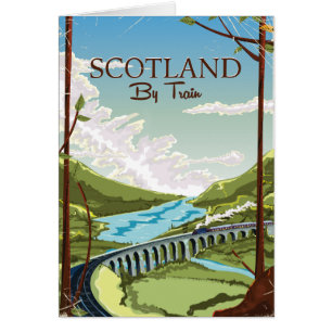 Visitez l'Ecosse en train poster de voyage vintage