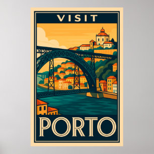 Visitez Porto Portugal Retro Affiche de voyage Art