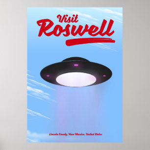 Visitez Roswell UFO poster vintage Color