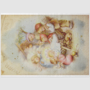 Visiting Baby Jesus Christmas Angels and Kids Tissue Paper