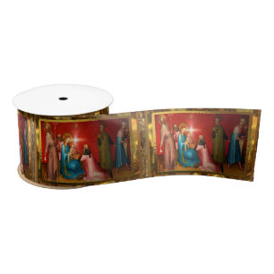 Visiting Baby Jesus Christmas Satin Ribbon