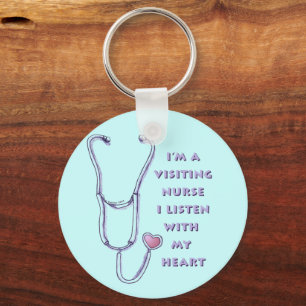 Visiting Nurse Stethoscope Keychain