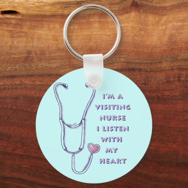 Visiting Nurse Stethoscope Keychain (Front)