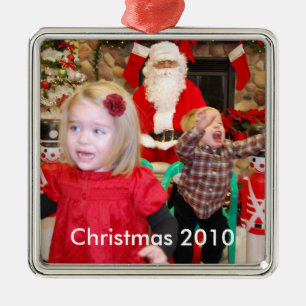 Visiting Santa, Christmas 2010 Metal Ornament