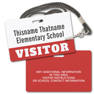 Visitor Badge - Parents Schools - CAN EDIT COLOR