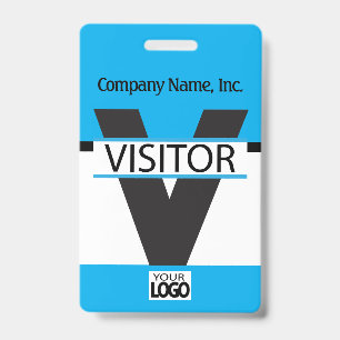 Visitor Badge with your Logo - Baby Blue