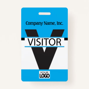 Visitor Badge with your Logo - Baby Blue
