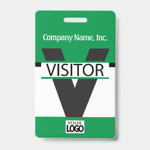 Visitor Badge with your Logo - Green