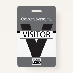 Visitor Badge with your Logo - Grey