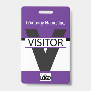 Visitor Badge with your Logo - Purple