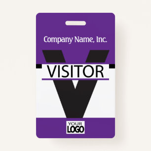 Visitor Badge with your Logo - Purple